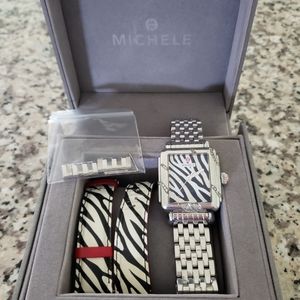 Michele Deco Safari Zebra Diamond Ladies W…